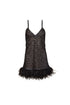 Mini Vestido Plumas Negro